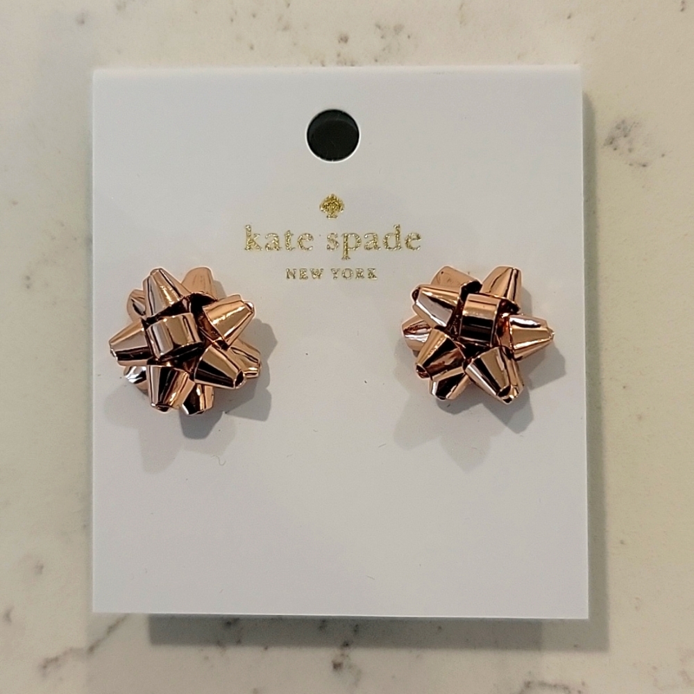 Kate Spade Rose Gold Bow earrings